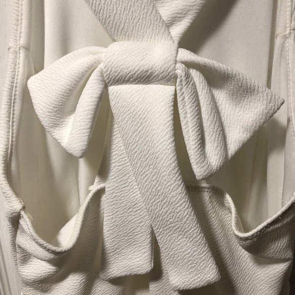 Francesca’s Ava Bow Back White Skater Dress - Picture 6 of 6